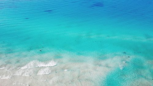 Aerial view of turquoise sea