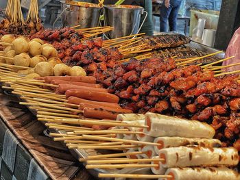 Flowers for sale at market stall