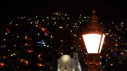 Illuminated city at night