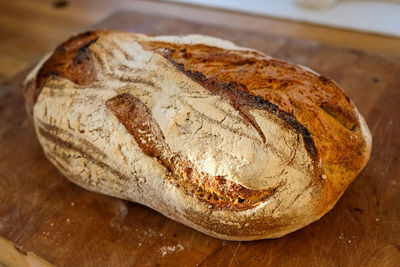 High angle view of bread on table
