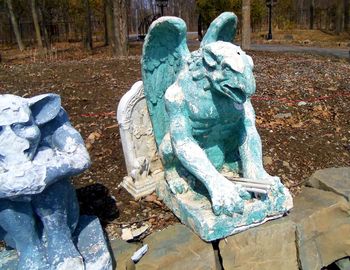 Close-up of statue against water