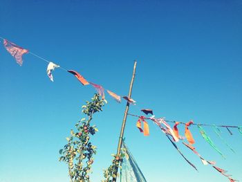 Low angle view of clear blue sky