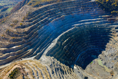 High angle view of rock formations