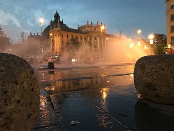 Illuminated city at night