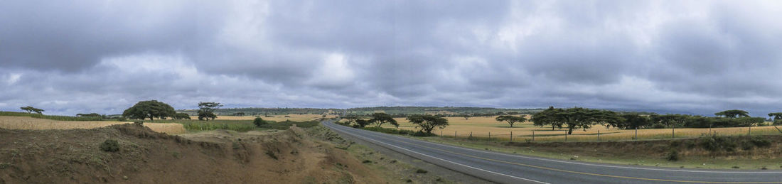 Panoramic view of road against sky