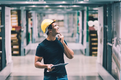 Young man working