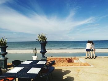 Scenic view of beach against sky