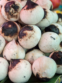Full frame shot of eggs for sale at market stall