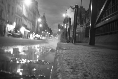 Illuminated street light at night