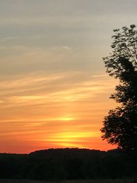 Scenic view of silhouette trees against sky during sunset