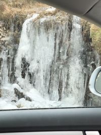 Close-up of frozen water
