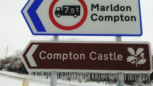 Close-up of signboard