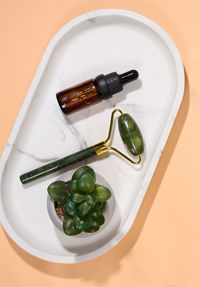 High angle view of vegetables on table