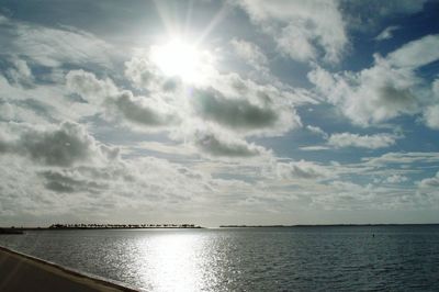 Scenic view of sunset over sea