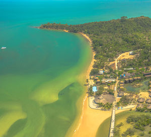 High angle view of people on beach