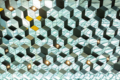 Mirrored ceiling at harpa concert hall and conference centre