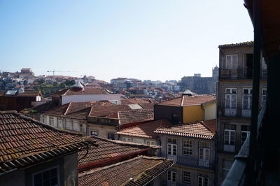 Cityscape against clear sky