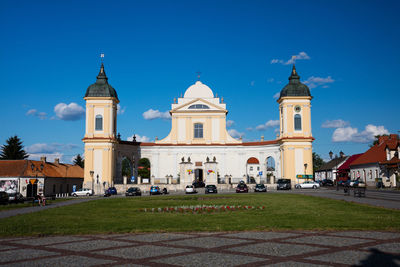 View of cathedral against blue sky