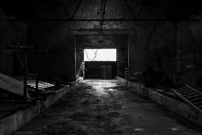 Empty corridor in abandoned building