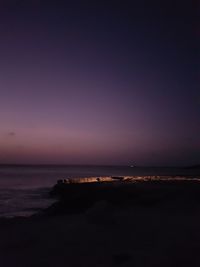 Scenic view of sea against sky at sunset