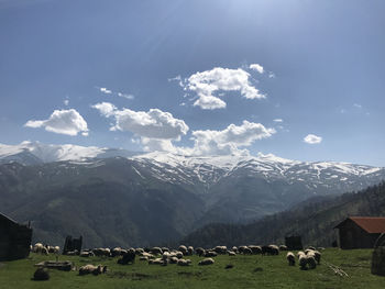 Scenic view of mountains against sky