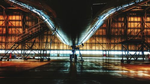 View of illuminated building