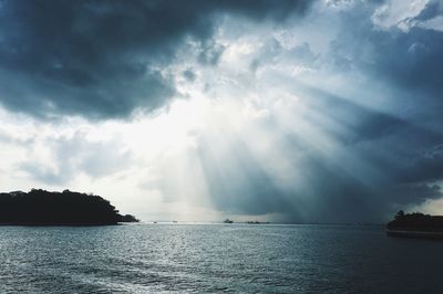 Scenic view of sea against cloudy sky