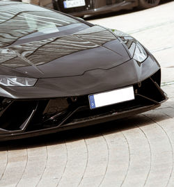 High angle view of car on street