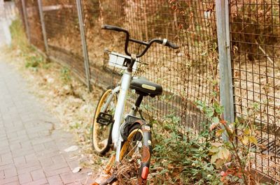 Rotten bicycle on street