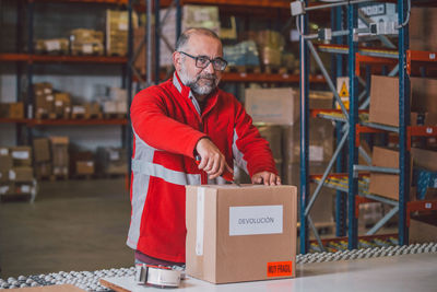 Man working in box