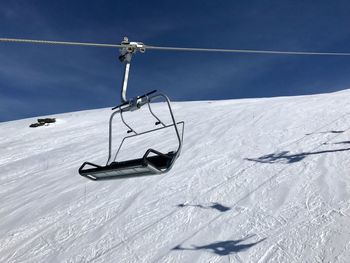 Ski lift in snow