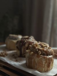 Close-up of dessert on table