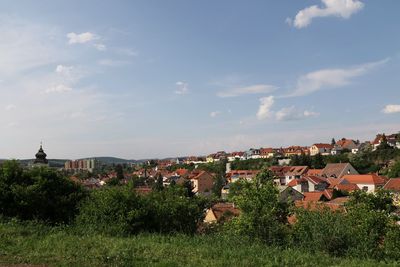 View of townscape against sky