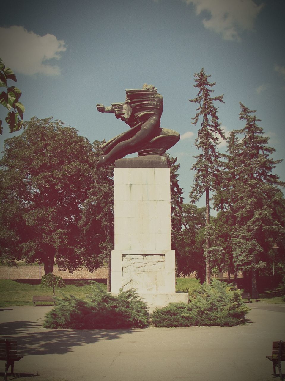 tree, sky, growth, no people, built structure, architecture, day, outdoors, building exterior, statue, sculpture, nature