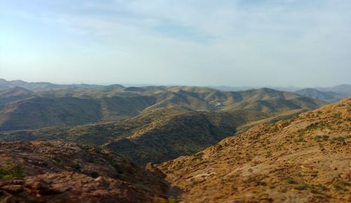 Scenic view of mountains against sky