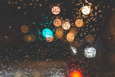 Full frame shot of wet glass window