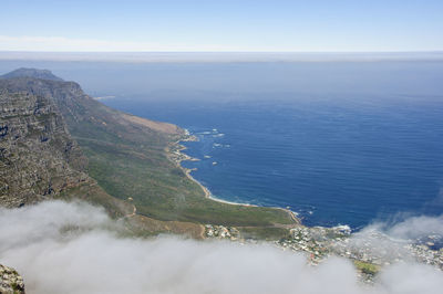 High angle view of sea against sky