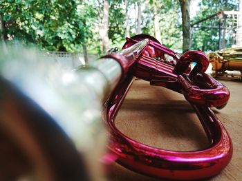 Close-up of eyeglasses on table