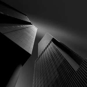 Low angle view of modern buildings against sky