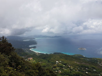 High angle view of sea against sky