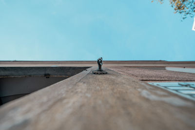 Wide angle bottom up of an old building with a special 