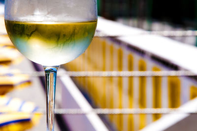 Close-up of beer in glass