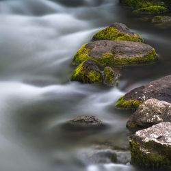 Close-up of rocks in sea