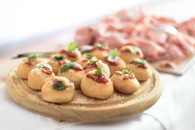 Close-up of served food in plate