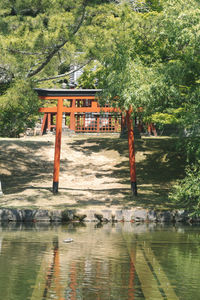 View of lake with trees in background