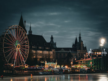 Illuminated city at night