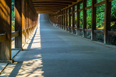 Empty corridor along walls