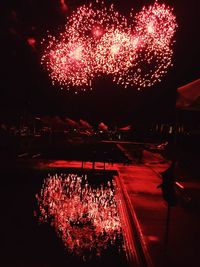 Firework display at night