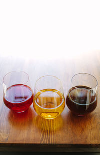 Close-up of beer glass on table