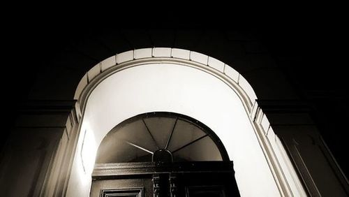 Low angle view of illuminated building